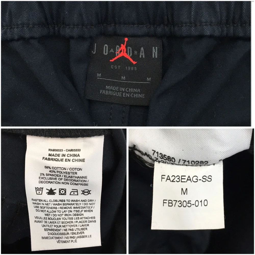 Jordan Mens Flight Essentials Cargo Pants Black Size Medium FB7305-010